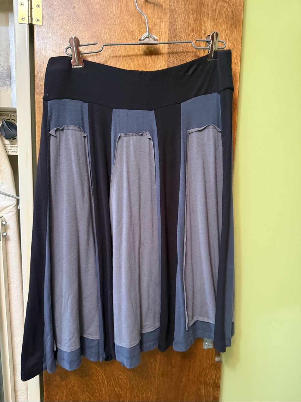 PRANA Black and Slate Panel Midi Skirt